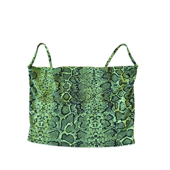 Nasty Gal Snake a Smile Neon Cowl Neck Womens Tank Top Sz Small (4) Lime Green - Picture 2 of 6